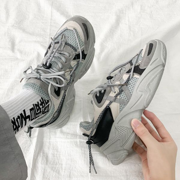 2021 spring thick soled dad korean version trend increased sports tourism men's sho, Black
2021 spring thick soled dad korean version trend increased sports tourism men's sho, Black