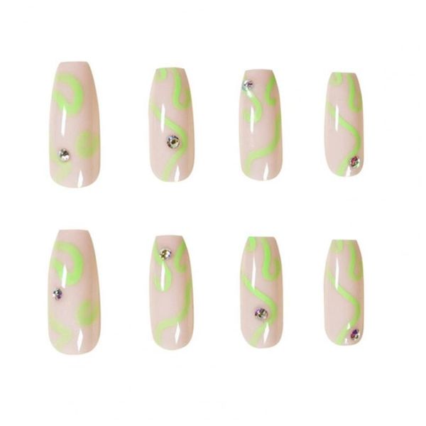 false nails press on set rhinestone ripple pattern manicure women girls salon coffin fake for beauty, Red;gold
false nails press on set rhinestone ripple pattern manicure women girls salon coffin fake for beauty, Red;gold