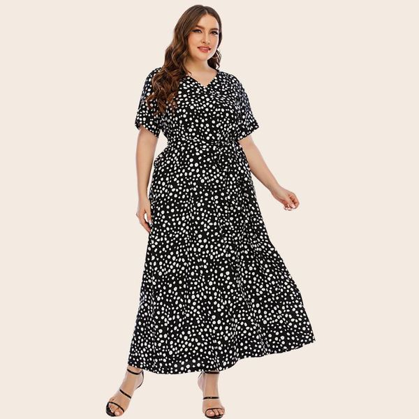 plus size dresses 2021 woman summer casual dress 5xl v neck short sleeve dot print long black loose maxi women clothing
plus size dresses 2021 woman summer casual dress 5xl v neck short sleeve dot print long black loose maxi women clothing