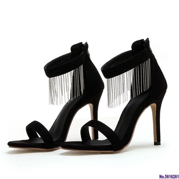 brand 2021 women high heel sandals tassel ankle strap thin heel sandals summer bridesmaid bride wedding stiletto shoes, Black
brand 2021 women high heel sandals tassel ankle strap thin heel sandals summer bridesmaid bride wedding stiletto shoes, Black