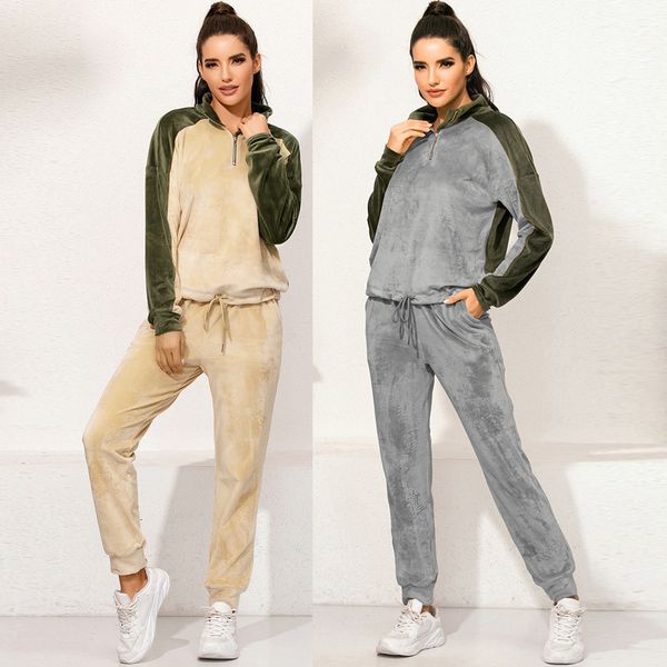 2021 new women velvet tracksuit 2 pieces autumn winter stand collar patchwork long sleeve drawstring sweatshirt pant female plush set 9jna, White;black
2021 new women velvet tracksuit 2 pieces autumn winter stand collar patchwork long sleeve drawstring sweatshirt pant female plush set 9jna, White;black