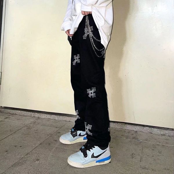 crosin summer new high street drill cross hiphop fried street jeans men's and women's tide wash straight tube lon brand n9mk, White;black
crosin summer new high street drill cross hiphop fried street jeans men's and women's tide wash straight tube lon brand n9mk, White;black