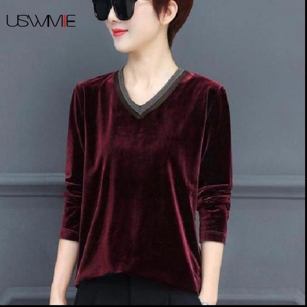 womens shirts and blouses leisure gold velvet bottom long sleeve thin casual v neck solid color temperament basic ladies, White
womens shirts and blouses leisure gold velvet bottom long sleeve thin casual v neck solid color temperament basic ladies, White
