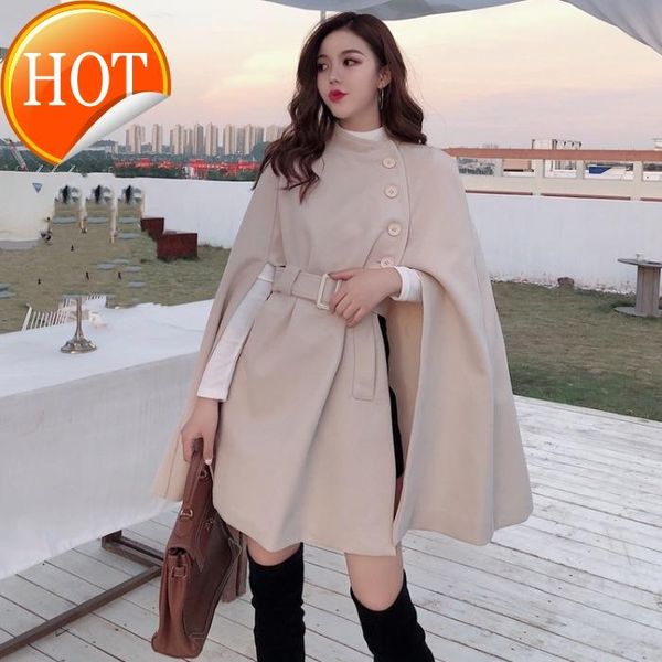 women's wool & blends 2021 mid long autumn winter thickened lace up cape shawl woolen coat loose female small, Black
women's wool & blends 2021 mid long autumn winter thickened lace up cape shawl woolen coat loose female small, Black