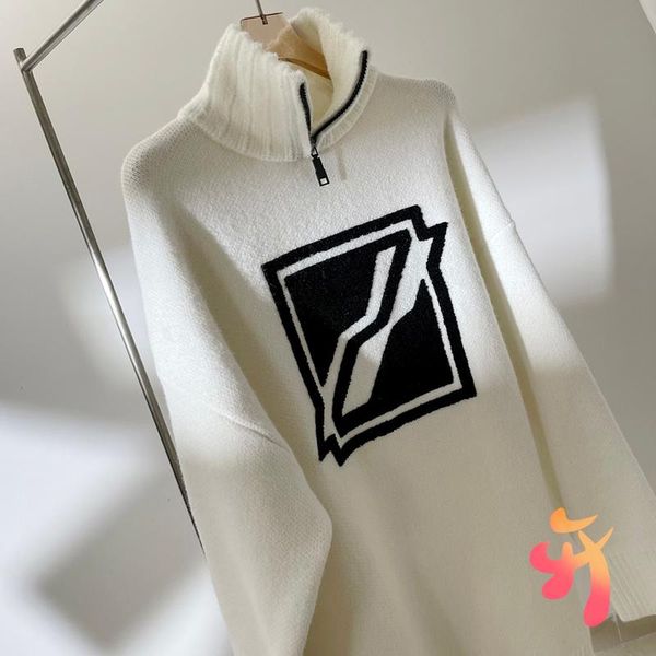 men's vests we11done wool sweater big square high collar half zipper pullover women's welldone fashion jackets, Black;white
men's vests we11done wool sweater big square high collar half zipper pullover women's welldone fashion jackets, Black;white