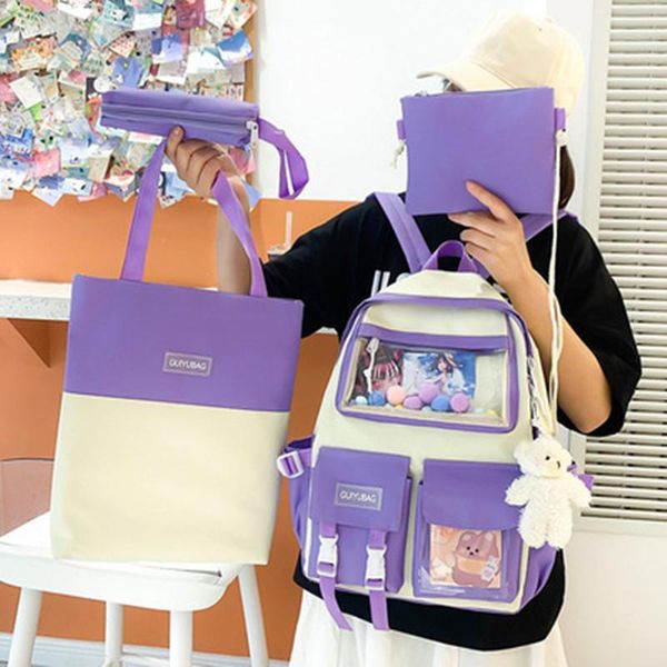 backpack 4 pcs set school bags for teenage girls women casual backpacks student shoulder bag ladies coin purse color block crossbody
backpack 4 pcs set school bags for teenage girls women casual backpacks student shoulder bag ladies coin purse color block crossbody