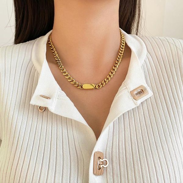chains tarnish punk style female jewelry stainless steel chain choker necklace for women fashion 18k gold plated necklaces men, Silver
chains tarnish punk style female jewelry stainless steel chain choker necklace for women fashion 18k gold plated necklaces men, Silver