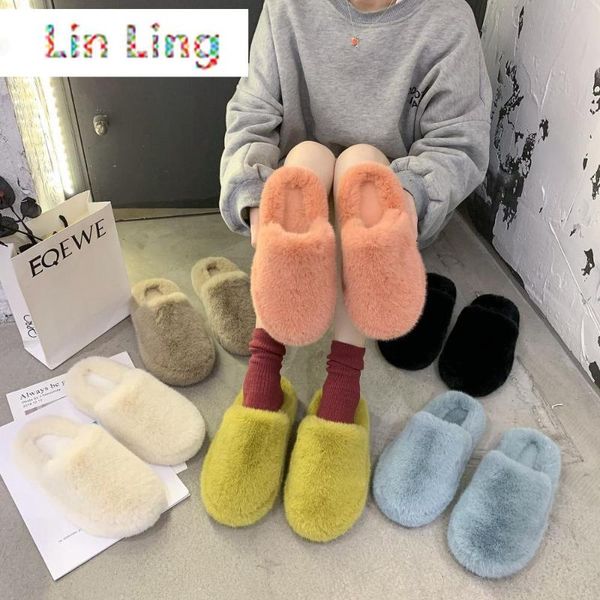 winter new house women half fur slippers fashion multicolor faux fur warm flat shoes slip on home bedroom ladies fuzzy slipper, Black
winter new house women half fur slippers fashion multicolor faux fur warm flat shoes slip on home bedroom ladies fuzzy slipper, Black