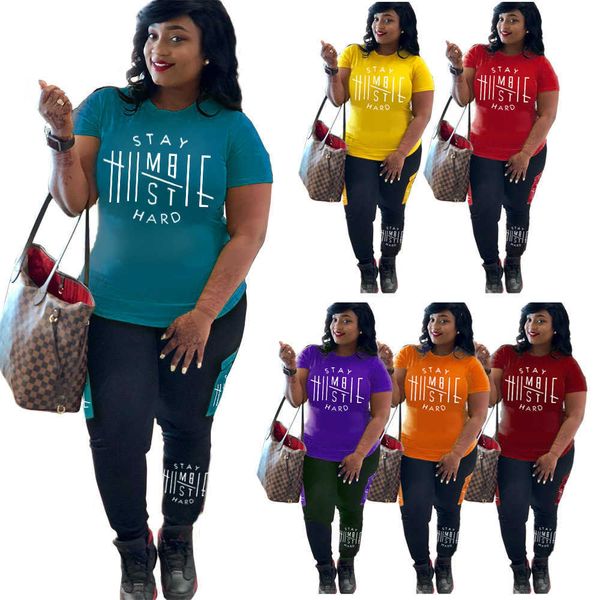 women tracksuits plus size clothing two piece pants outfits short sleeve t-shirt+ trousers fashion casual letter printed set jogger suits, Black
women tracksuits plus size clothing two piece pants outfits short sleeve t-shirt+ trousers fashion casual letter printed set jogger suits, Black