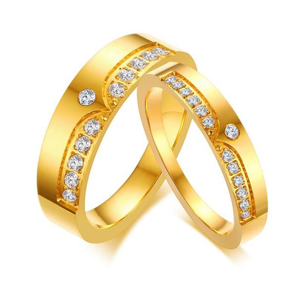 wedding rings romantic couple stainless steel for lovers' ring engagement cubic zircon beautiful gold-color, Slivery;golden
wedding rings romantic couple stainless steel for lovers' ring engagement cubic zircon beautiful gold-color, Slivery;golden