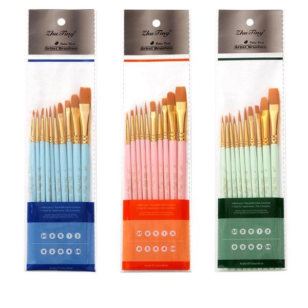 refills 10pcs/set nylon artist paint brush professional watercolor acrylic wooden handle painting brushes art supplies stationery, Black;red
refills 10pcs/set nylon artist paint brush professional watercolor acrylic wooden handle painting brushes art supplies stationery, Black;red