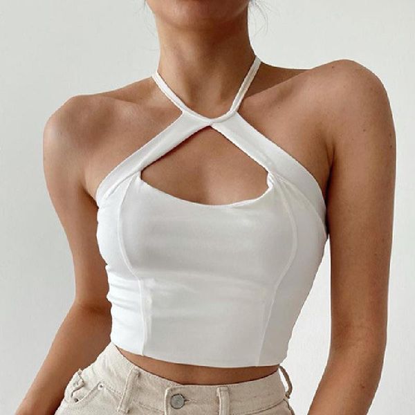 women's tanks & camis women summer halter solid color tank slash neck sleeveless short style crop casual corset slim female, White
women's tanks & camis women summer halter solid color tank slash neck sleeveless short style crop casual corset slim female, White
