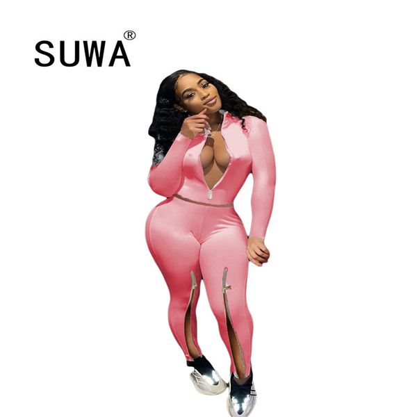 sport tracksuit women set two piece outfits zipper jacket slim crop + slit skinny joggers pants trousers fitness wear 210525, White
sport tracksuit women set two piece outfits zipper jacket slim crop + slit skinny joggers pants trousers fitness wear 210525, White