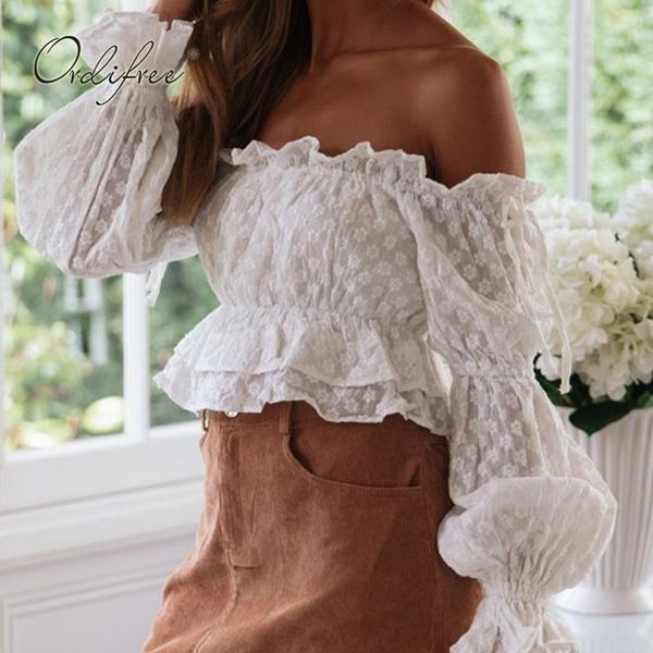 women's blouses & shirts ordi2021 summer women off shoulder ruffle blouse long sleeve cotton white embroidery shirt
women's blouses & shirts ordi2021 summer women off shoulder ruffle blouse long sleeve cotton white embroidery shirt