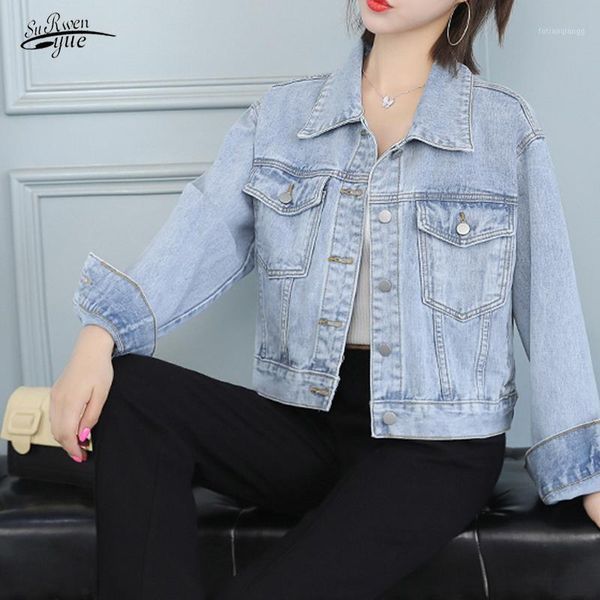 women's jackets 2021 plus size jeans denim coat jean jacket women clothes korean fashion spring autumn solid casual 16293, Black;brown
women's jackets 2021 plus size jeans denim coat jean jacket women clothes korean fashion spring autumn solid casual 16293, Black;brown