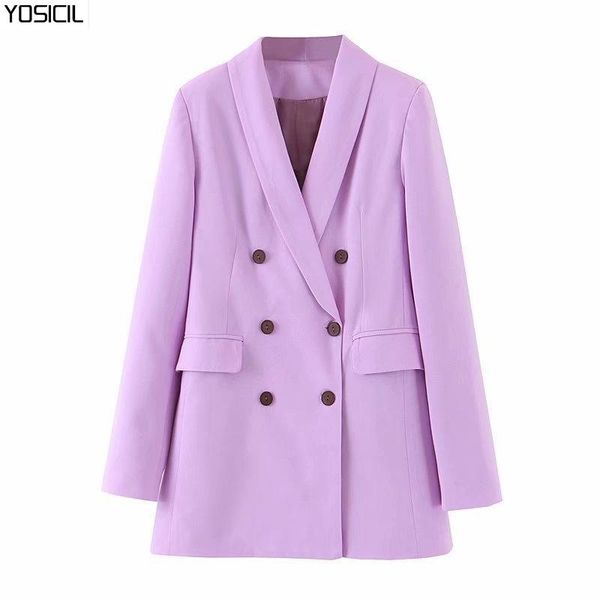 yosicil women double breasted solid blazer long sleeve shawl collar office wear blazers pockets purple color jacket outerwaer, White;black
yosicil women double breasted solid blazer long sleeve shawl collar office wear blazers pockets purple color jacket outerwaer, White;black