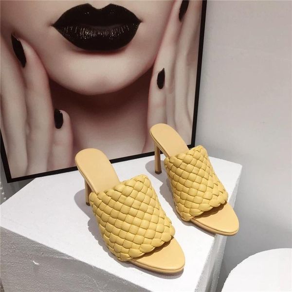 slippers 2021 style pointed knit high-heeled sandals open-toe stiletto slim-heeled fashionable catwalk female trend, Black
slippers 2021 style pointed knit high-heeled sandals open-toe stiletto slim-heeled fashionable catwalk female trend, Black