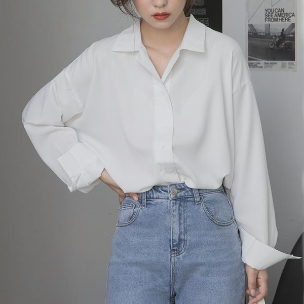 women's blouses & shirts 2021 spring/autumn korean style women casual loose single-breasted blouse long sleeve turn-down collar white s
women's blouses & shirts 2021 spring/autumn korean style women casual loose single-breasted blouse long sleeve turn-down collar white s