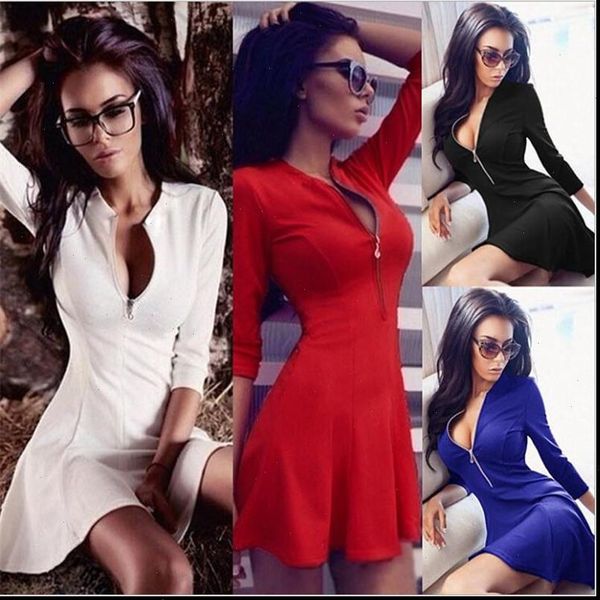 2021 spring autumn fashion women bust zippers dress solid pleated v neck ladies dresses evening party bodycon mini vestidos, Black;gray
2021 spring autumn fashion women bust zippers dress solid pleated v neck ladies dresses evening party bodycon mini vestidos, Black;gray