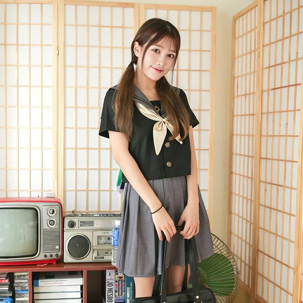 clothing sets black jk japanese uniform sailor outfit short/long sleeve skirts school girl seifuku pleated skirt cosplay student suit, White
clothing sets black jk japanese uniform sailor outfit short/long sleeve skirts school girl seifuku pleated skirt cosplay student suit, White