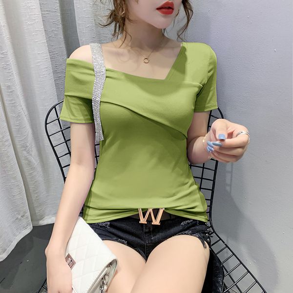 2021 new summer european clothes fashion asymmetrical hollow out diamonds t-shirt women ropa mujer bottoming shirt tees t07401 yal, White
2021 new summer european clothes fashion asymmetrical hollow out diamonds t-shirt women ropa mujer bottoming shirt tees t07401 yal, White