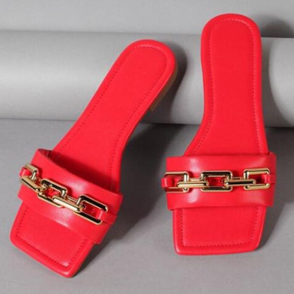 women's slippers summer new fashion metal chain slides shoes flat beach sandals female outside leisure flip flops zy900, Black
women's slippers summer new fashion metal chain slides shoes flat beach sandals female outside leisure flip flops zy900, Black