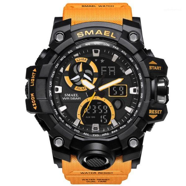 men sport watch dual display analog digital satch led electronic wrist watches casual electronics wristwatches, Slivery;brown
men sport watch dual display analog digital satch led electronic wrist watches casual electronics wristwatches, Slivery;brown