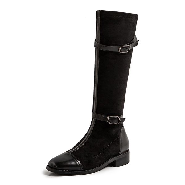 square toe belt buckle all-fashion fashion all-match knee-length leather velvet seam microfibre simple knight boots 3cz8, Black
square toe belt buckle all-fashion fashion all-match knee-length leather velvet seam microfibre simple knight boots 3cz8, Black
