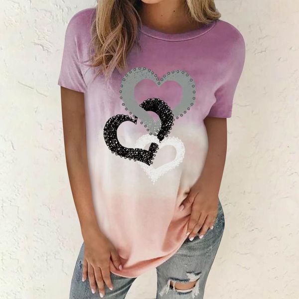 women's t-shirt fashion casual women peach heart tie-dye print short sleeve ladies o-neck tee harajuku camisetas de mujer s-2xl, White
women's t-shirt fashion casual women peach heart tie-dye print short sleeve ladies o-neck tee harajuku camisetas de mujer s-2xl, White