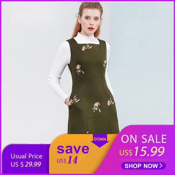 embroidered floral vintage green winter wool sleeveless casual ladies tank es all match a-line vestidos rs6l, Black
embroidered floral vintage green winter wool sleeveless casual ladies tank es all match a-line vestidos rs6l, Black