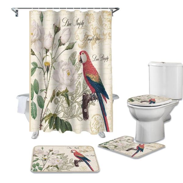 shower curtains parrot bird rose flower retro print curtain carpet cover toilet bath mat pad set bathroom home decor
shower curtains parrot bird rose flower retro print curtain carpet cover toilet bath mat pad set bathroom home decor