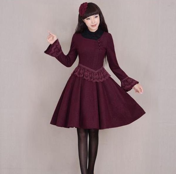 casual dresses s-3xl 2021 autumn winter slim thicken wool dress lace patch flare sleeve cashmere women's knee-length, Black;gray
casual dresses s-3xl 2021 autumn winter slim thicken wool dress lace patch flare sleeve cashmere women's knee-length, Black;gray