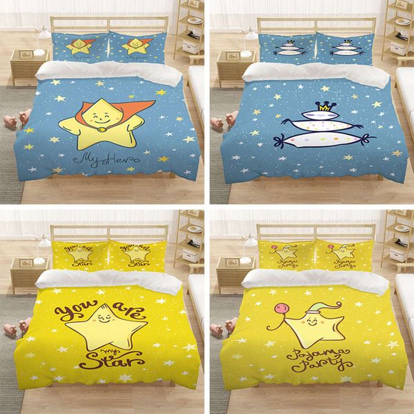 home textil 3pcs yellow pentacle printed bedding set for kids boys and girls you are my star duvet cover with pillowcase
home textil 3pcs yellow pentacle printed bedding set for kids boys and girls you are my star duvet cover with pillowcase