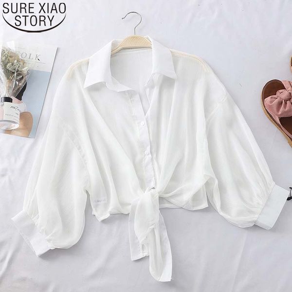 casual blouse chiffon shirts summer half sleeve buttoned up shirt loose tied waist elegant blouses for women 9776 210417, White
casual blouse chiffon shirts summer half sleeve buttoned up shirt loose tied waist elegant blouses for women 9776 210417, White