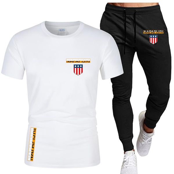 gym clothing brand men's casual suit track sportswear spring and summer short-sleeved t-shirt + trousers 2-piece set, White;black
gym clothing brand men's casual suit track sportswear spring and summer short-sleeved t-shirt + trousers 2-piece set, White;black