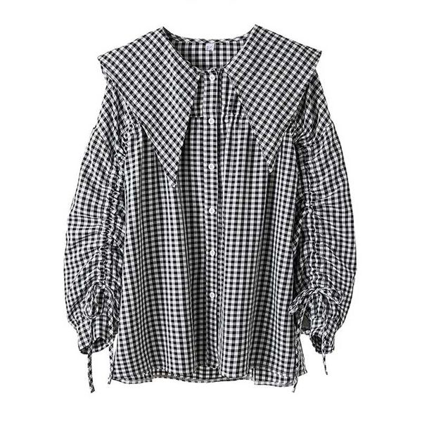 women's blouses & shirts white plaid plus large size clothes 2021 oversize spring autumn feminina blouse fashion d0691
women's blouses & shirts white plaid plus large size clothes 2021 oversize spring autumn feminina blouse fashion d0691
