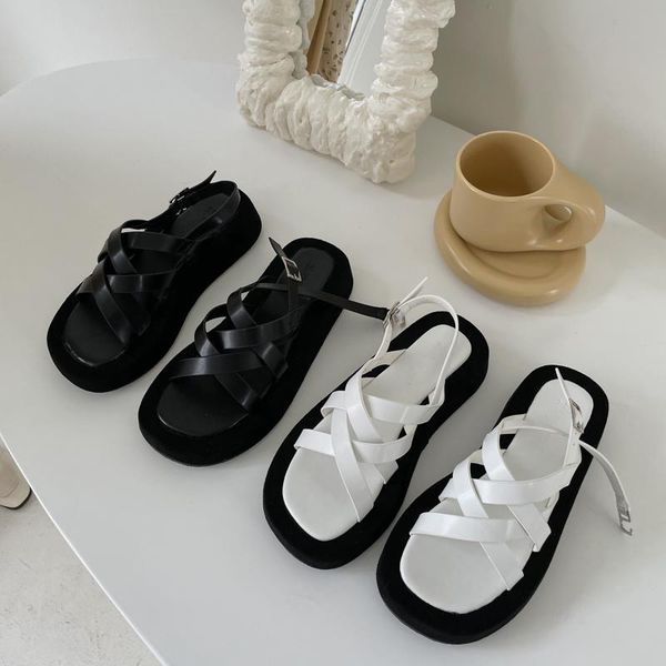 sandals dxfan narrow band cross-tied platform women buckle strap mixed colors slingback open toe shoes, Black
sandals dxfan narrow band cross-tied platform women buckle strap mixed colors slingback open toe shoes, Black