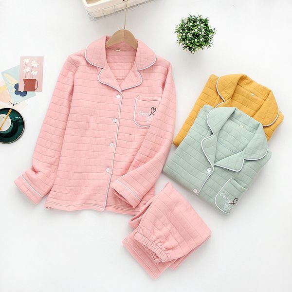 2021 japanese new style autumn and winter ladies warm pajamas simple large size air layer suit candy color home service set women rr63, Black;brown
2021 japanese new style autumn and winter ladies warm pajamas simple large size air layer suit candy color home service set women rr63, Black;brown
