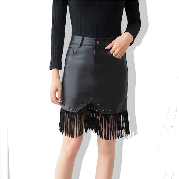 skirts korea edition of fund autumn winter arrivals tall waist rivet tassel pu leather skirt fashion female, Black
skirts korea edition of fund autumn winter arrivals tall waist rivet tassel pu leather skirt fashion female, Black