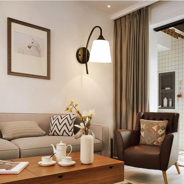 wall lamp wrought iron simple and stylish modern bedside light e 27 ac 90-260 v glass lampshade
wall lamp wrought iron simple and stylish modern bedside light e 27 ac 90-260 v glass lampshade