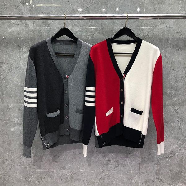men's sweaters brand 2021 fashion men slim fit v-neck cardigans clothing patchwork striped cotton autumn winter casual coat, White;black
men's sweaters brand 2021 fashion men slim fit v-neck cardigans clothing patchwork striped cotton autumn winter casual coat, White;black