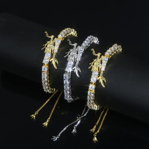 link, chain dragon charm bracelet with cz tennis adjustable wrist punk rock retro style men lady hip hop jewelry, Black
link, chain dragon charm bracelet with cz tennis adjustable wrist punk rock retro style men lady hip hop jewelry, Black