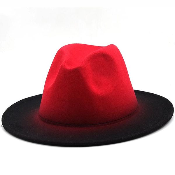 berets simple women men vintage trilby felt fedora hat with wide brim gentleman elegant gradient color for lady winter red jazz caps, Blue;gray
berets simple women men vintage trilby felt fedora hat with wide brim gentleman elegant gradient color for lady winter red jazz caps, Blue;gray