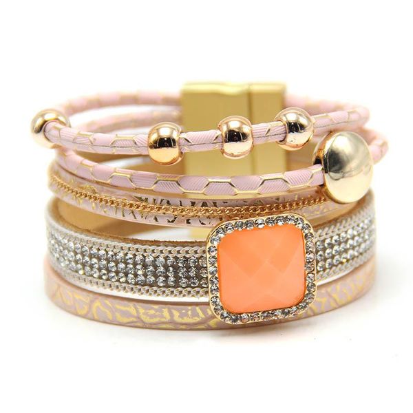 charm bracelets pu leather cord with crystal & stainless steel gold color plated multilayer rhinestone approx 7 inch strand, Golden;silver
charm bracelets pu leather cord with crystal & stainless steel gold color plated multilayer rhinestone approx 7 inch strand, Golden;silver