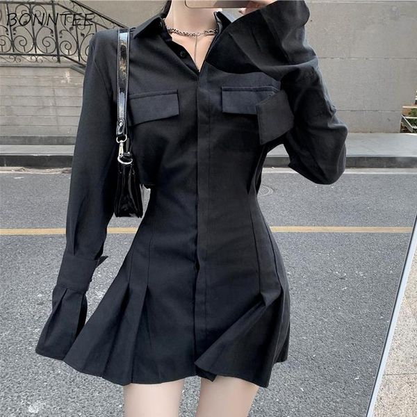 casual dresses mini women autumn long sleeve black a-line classy gothic temperament fashion lapel female streetwear all-match, Black;gray
casual dresses mini women autumn long sleeve black a-line classy gothic temperament fashion lapel female streetwear all-match, Black;gray