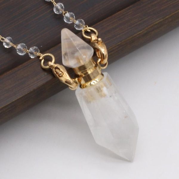 pendant necklaces necklace natural stone clear quartz charming perfume bottle 14x42mm for women romantic gift, Silver
pendant necklaces necklace natural stone clear quartz charming perfume bottle 14x42mm for women romantic gift, Silver