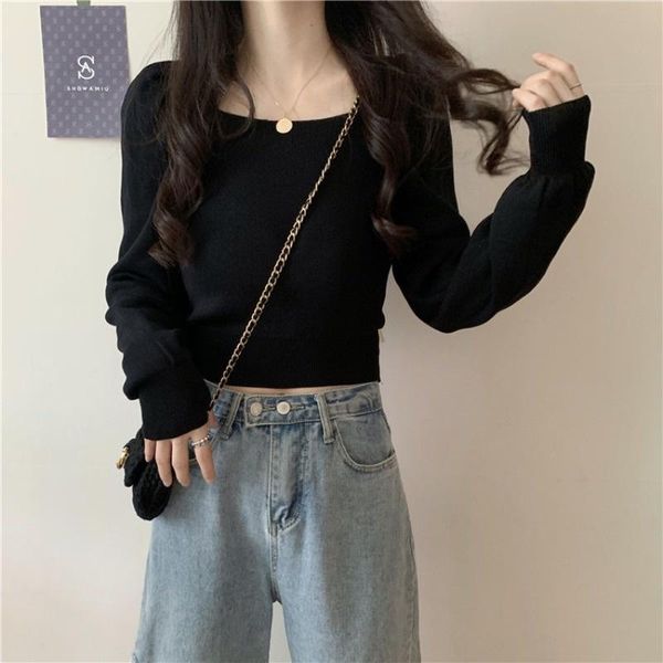 women's t-shirt the early spring and autumn of 2021, a black sweater, knitted bottomed small shirt, french bubble sleeve chic, White
women's t-shirt the early spring and autumn of 2021, a black sweater, knitted bottomed small shirt, french bubble sleeve chic, White