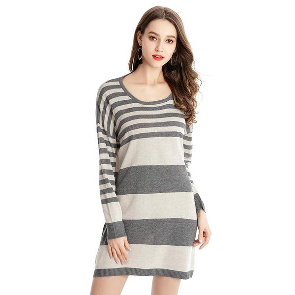 women's sweaters women long sweater dress stripe printed color block knitted pullover round neck sleeve spring fall casual wear, White;black
women's sweaters women long sweater dress stripe printed color block knitted pullover round neck sleeve spring fall casual wear, White;black