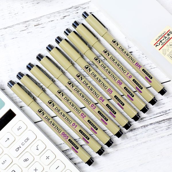 9Pcs/Lot Black micron pen Hook Liner sketch markers Drawing Waterproof Art Supplies Manga Comic Handwriting Pen
9Pcs/Lot Black micron pen Hook Liner sketch markers Drawing Waterproof Art Supplies Manga Comic Handwriting Pen