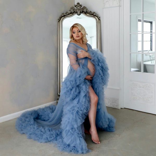 luxury ruffles blue evening dresses 2021 a line long robe formal prom gowns pregnant women vestido de novia, Black;red
luxury ruffles blue evening dresses 2021 a line long robe formal prom gowns pregnant women vestido de novia, Black;red